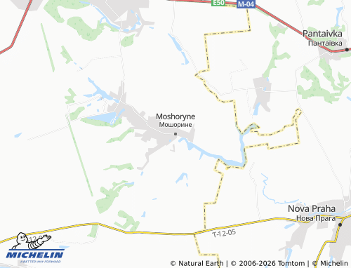MICHELIN-Landkarte Moshoryne - ViaMichelin
