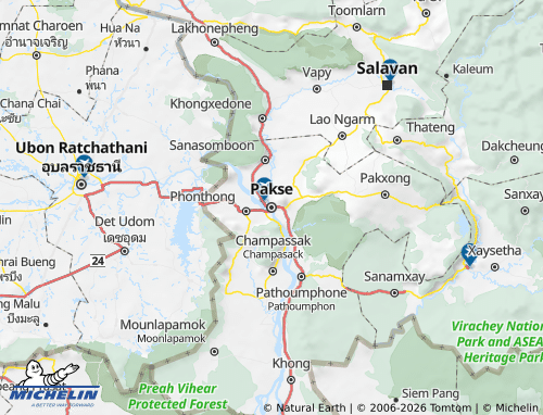 MICHELIN-Landkarte Pakse - ViaMichelin