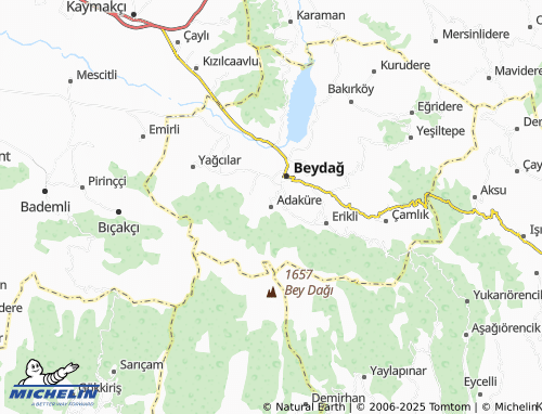 MICHELIN Adaküre map - ViaMichelin
