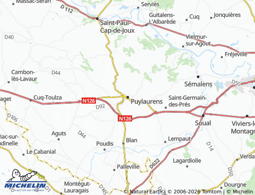Mappa MICHELIN Puylaurens - ViaMichelin