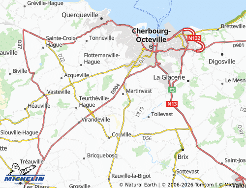 MICHELIN Martinvast map - ViaMichelin