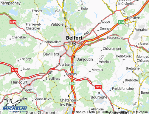 Carte MICHELIN Danjoutin - ViaMichelin