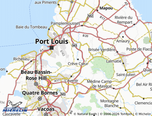 MICHELIN Caroline map - ViaMichelin