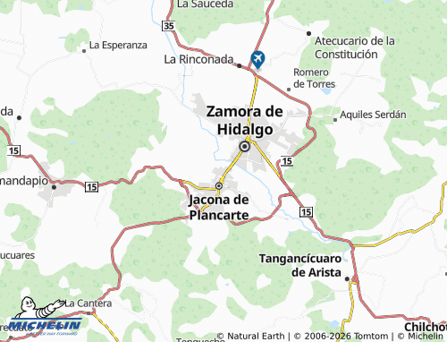 Mapa MICHELIN Villas de Jacona - ViaMichelin