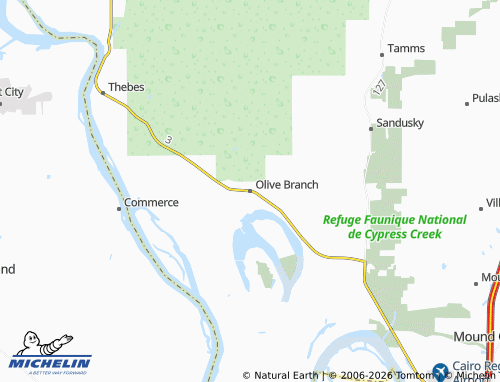 Mapa MICHELIN Olive Branch - ViaMichelin