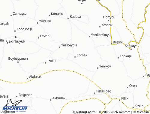 MICHELIN Çomak map - ViaMichelin