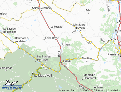 MICHELIN Artigat map - ViaMichelin