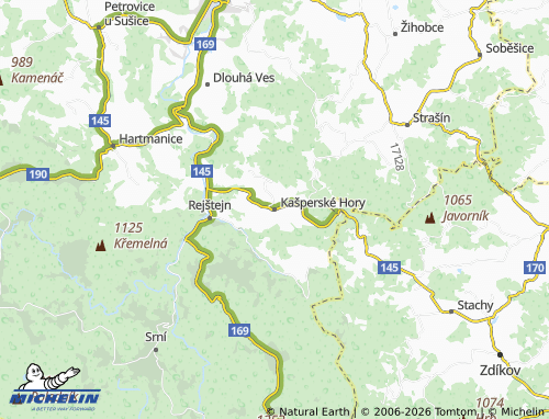 MICHELIN Kašperské Hory map - ViaMichelin
