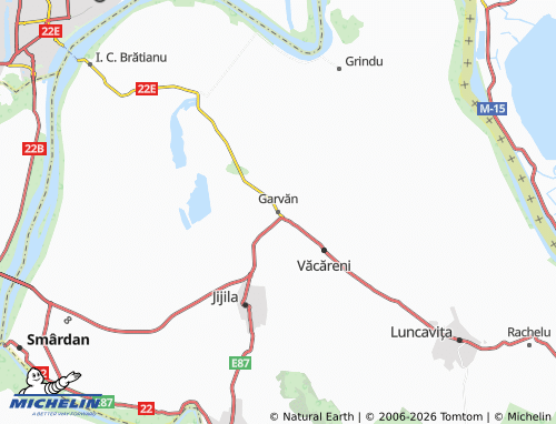 MICHELIN Garvăn map - ViaMichelin