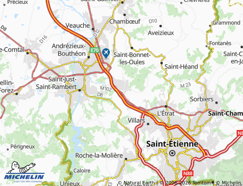 Carte MICHELIN La Fouillouse - ViaMichelin