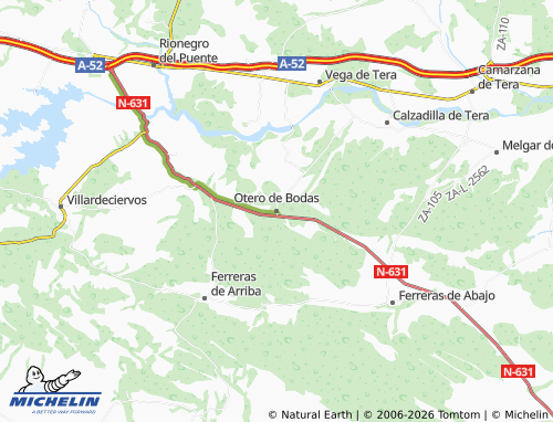 MICHELIN Otero de Bodas map - ViaMichelin