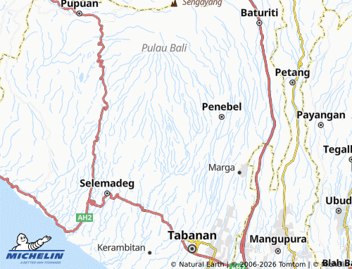 MICHELIN Tegalinggah map - ViaMichelin