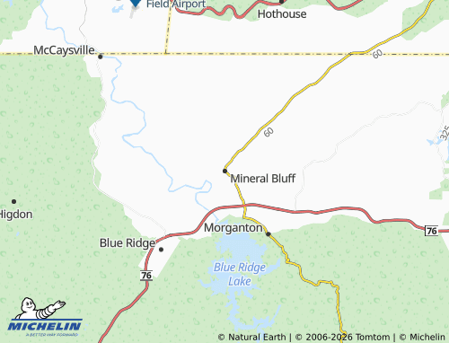Carte MICHELIN Mineral Bluff - ViaMichelin
