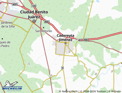 Kaart MICHELIN Jardines de Cadereyta Segundo Sector - ViaMichelin