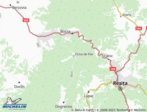 MICHELIN Ocna de Fier map - ViaMichelin