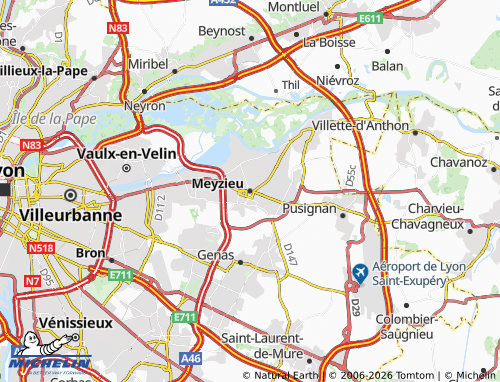 Carte MICHELIN Meyzieu - ViaMichelin