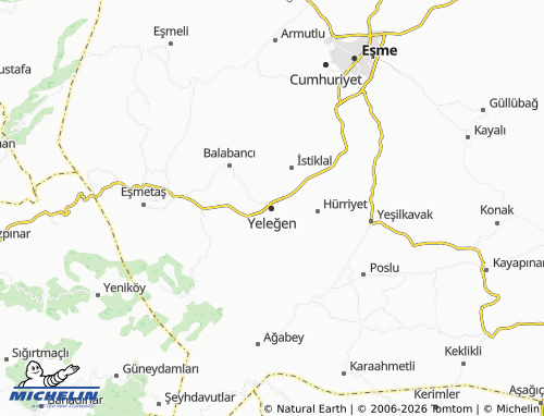 MICHELIN Yeleğen map - ViaMichelin