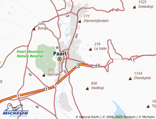 MICHELIN Paarl East map - ViaMichelin