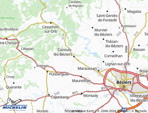 MICHELIN Cazouls-lès-Béziers map - ViaMichelin