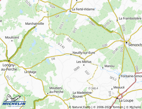 MICHELIN Neuilly-sur-Eure map - ViaMichelin