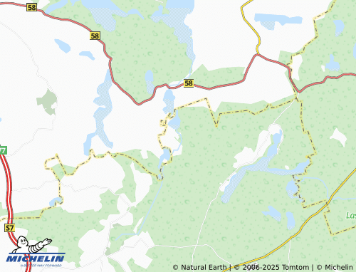 MICHELIN Brzeźno Łyńskie map - ViaMichelin