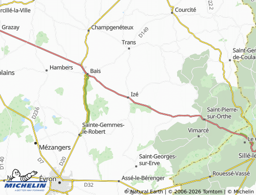 MICHELIN Izé map - ViaMichelin