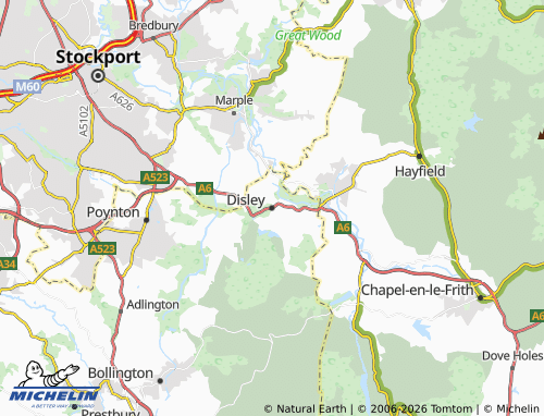 MICHELIN Disley map - ViaMichelin