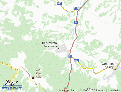 Mapa MICHELIN vz Berkovitsa - ViaMichelin