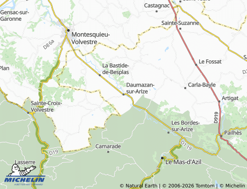 MICHELIN Daumazan-sur-Arize map - ViaMichelin