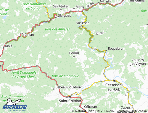 MICHELIN Berlou map - ViaMichelin