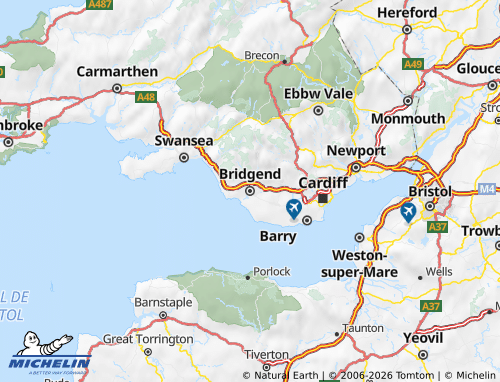 MICHELIN Bridgend map - ViaMichelin