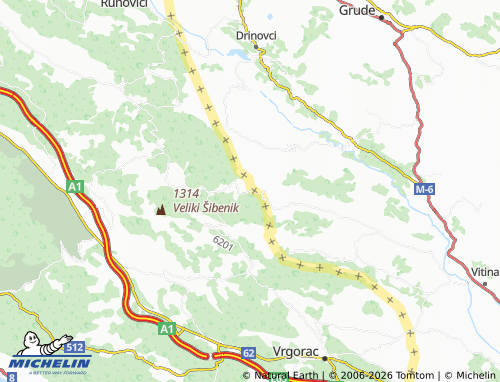 MICHELIN Mijaca map - ViaMichelin