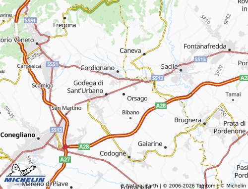 MICHELIN Orsago map - ViaMichelin