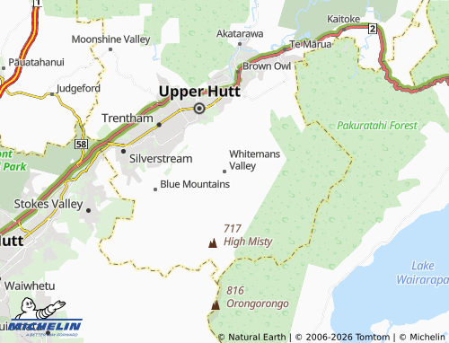 Mapa MICHELIN Whitemans Valley - ViaMichelin