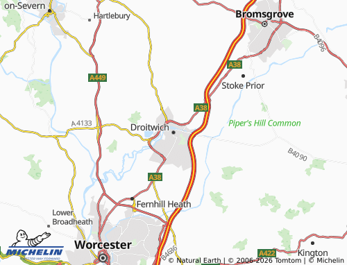 Carte MICHELIN Droitwich Spa - ViaMichelin