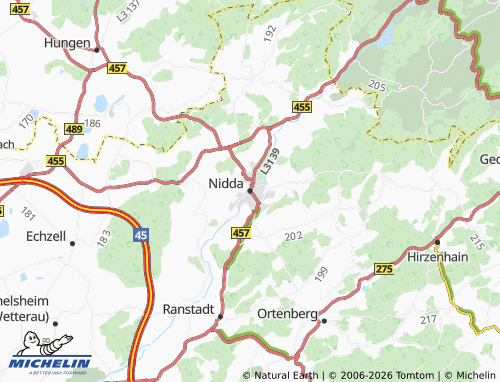 MICHELIN-Landkarte Nidda - ViaMichelin