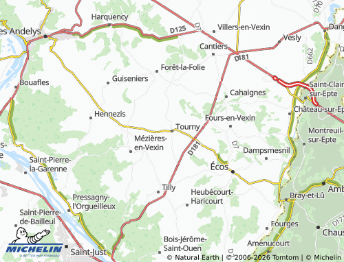 MICHELIN Tourny map - ViaMichelin