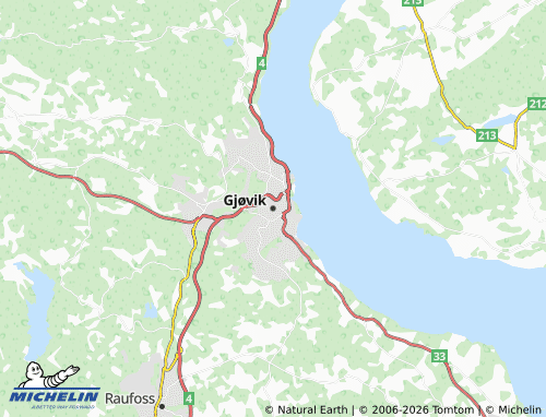 MICHELIN-Landkarte Gjøvik - ViaMichelin