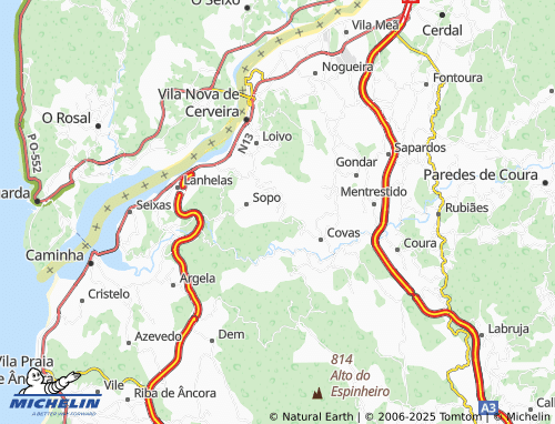 Carte MICHELIN Pardelhas - ViaMichelin