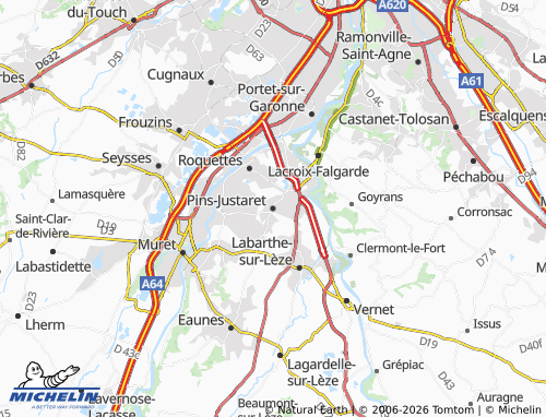 MICHELIN Pins-Justaret map - ViaMichelin