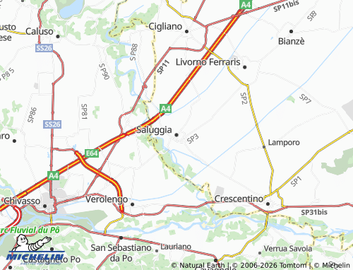 Mapa MICHELIN Saluggia - ViaMichelin