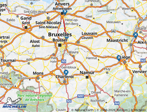 MICHELIN Nivelles map - ViaMichelin