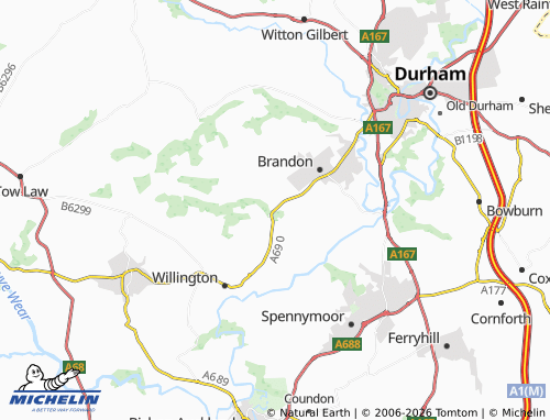 MICHELIN Brancepeth map - ViaMichelin