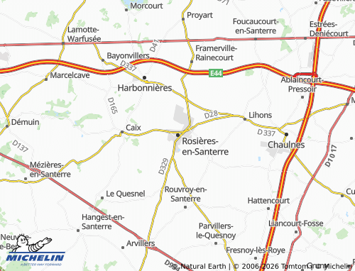 Carte MICHELIN Rosières-en-Santerre - ViaMichelin