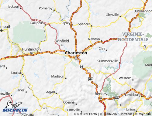 Carte MICHELIN Virginie-Occidentale - ViaMichelin