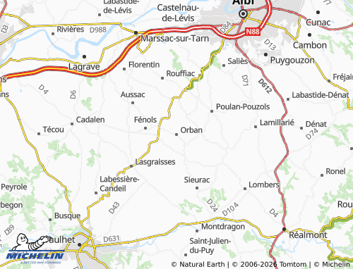 Mappa MICHELIN Orban - ViaMichelin