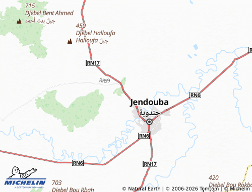 Carte MICHELIN Jendouba Nord - ViaMichelin