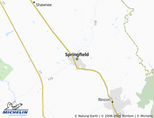 Kaart MICHELIN Springfield - ViaMichelin