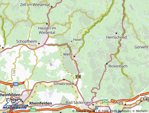 Mapa MICHELIN Wehr - ViaMichelin