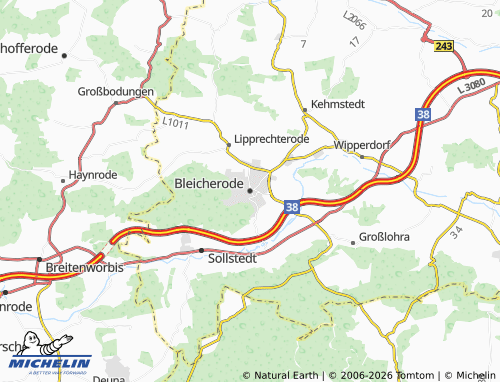 MICHELIN Bleicherode map - ViaMichelin